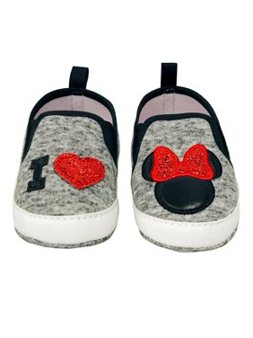Disney Minnie Mouse Red and Black Infant Prewalker Soft Sole Slip-on Shoes - Size 6-9 Months