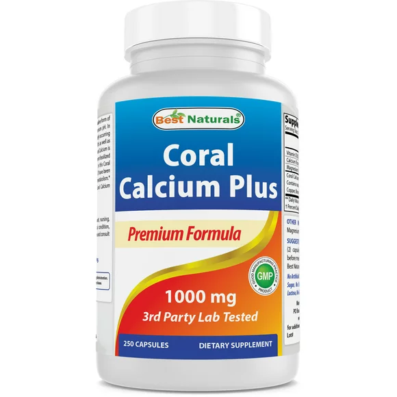 Best Naturals Coral Calcium Plus 1000 mg 250 Capsules