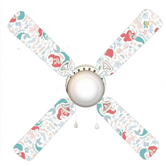 888 Cool Fans F42-0001061 42 in. Little Mermaid 4-Blades Ceiling Fan with Schoolhouse Lamp