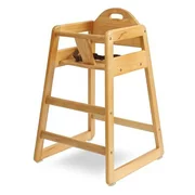 LA Baby Solid Wood High Chair, Natural