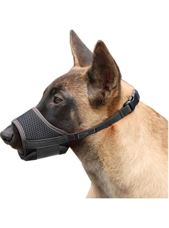 Dog Muzzle for Small Medium Large Dogs to Prevent Barking Biting Chewing with Adjustable Velcro and Soft Mesh