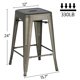 image 2 of Alden Design Industrial Metal 24" Stackable Backless Counter Height Stools, Set of 4, Gunmetal Gray