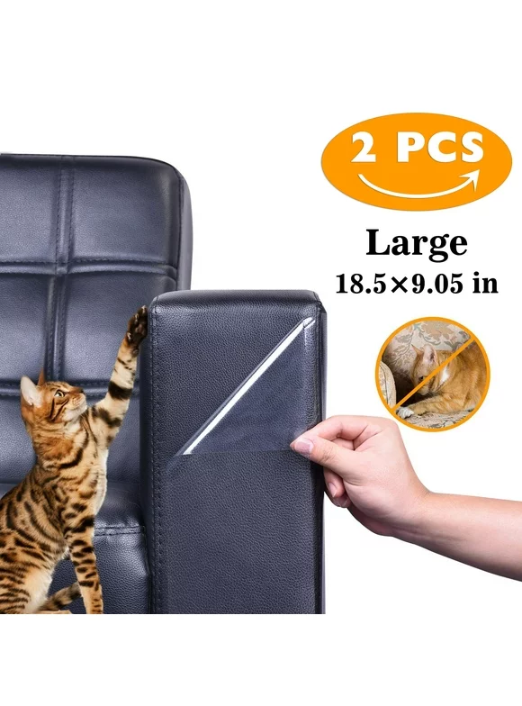 2PCS (18.5 x9.05) Couch Defender for Cats, Stop Pets from Scratching Furniture,Anti Scratch Mattress Protector,Chair and Sofa Deterrent Guards,Corners Scratch Cover ,Claw Proof Pads for Door and Wall
