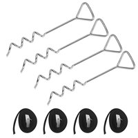 Trampoline Stakes Heavy Duty Trampoline Parts Corkscrew Shape Steel Stakes Anchor Kit for Trampolines