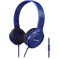 Panasonic RP-HF100M-A Panasonic Lightweight On-Ear Headphones With Microphone (Blue)