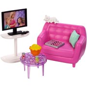 Barbie Estate Indoor Furniture Living Room Set with Kitten