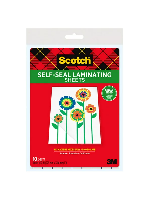 Scotch Self-Seal Laminating Pouches, 10 Count, 8.5" x 11"