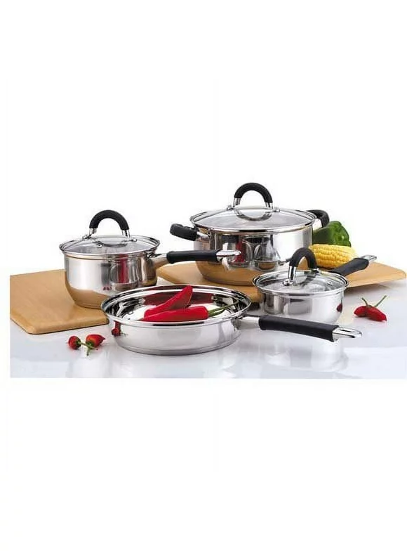 Culinary Edge 02227 Stainless Steel 7-Piece Cookware Set