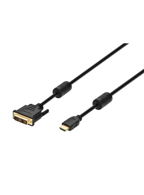 Monoprice HDMI Cable to DVI Adapter Cable - 10 Feet - Black | Video Cable, 28AWG, Compatible with AVCHD / PlayStation 3 and More - with Ferrite Cores