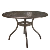 Pittman Outdoor Cast Aluminum Round Dining Table, Hammered Bronze