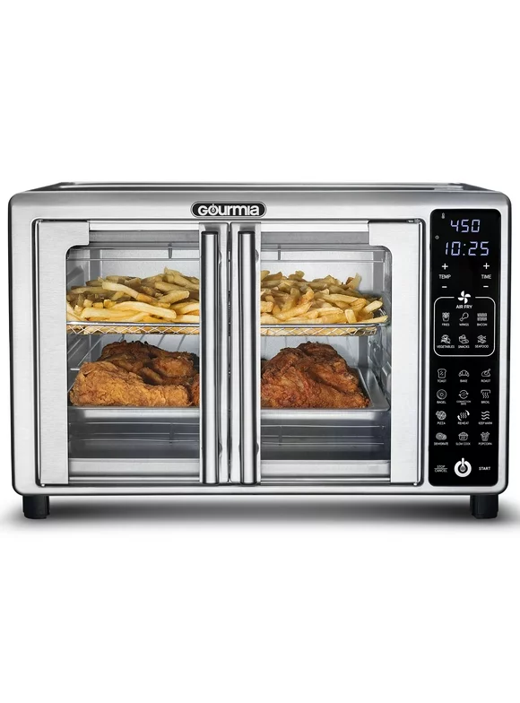 New Gourmia 6-Slice Digital Toaster Oven Air Fryer with 19 One-Touch Presets, Stainless Steel
