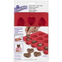 Wilton Valentine's Day Stack-n-Melt Silicone Heart Candy Mold, 12 cavity