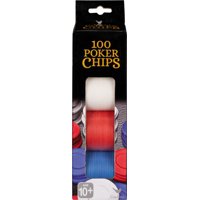 100 Red, White, and Blue Poker Chips