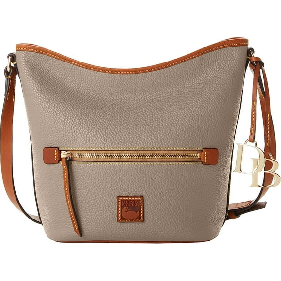 Dooney & Bourke Handbag, Pebble Grain Zip Sac Shoulder Bag Taupe