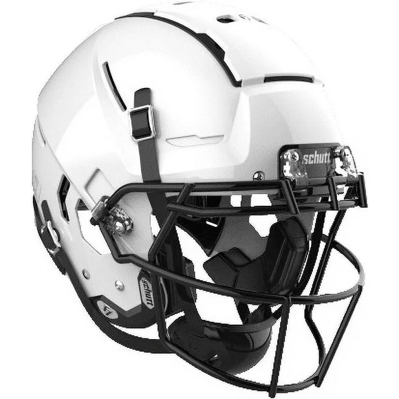 Schutt F7 VTD Adult Football Helmet with Carbon Steel Mask (White, M, Black ROPO-NB)