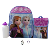 Disney Frozen II Elsa and Anna Girls' Backpack with Lunch Bag 5-Piece Set