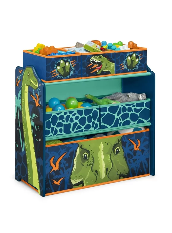Delta Children Dinosaur Design & Store 6 Bin Toy Storage Organizer - Greenguard Gold Certified