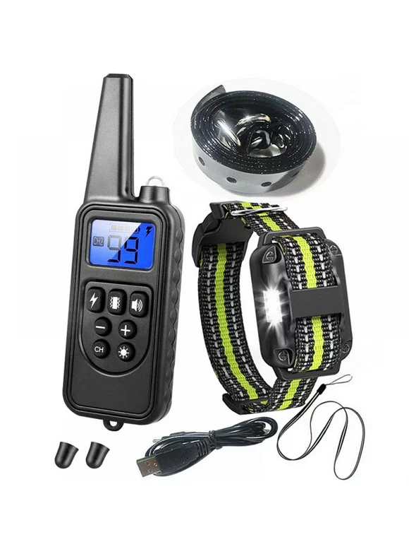 Dog Training Collar, Shock Collar for Dogs with Remote, Rechargeable Dog Shock Collar, Shock Waterproof Bark Collar for Small, Medium, Large Dogs