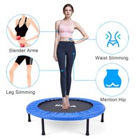 38" Foldable Mini Fitness Trampoline  Quiet Exercise Bounce Water-Resistant Exercise Trampoline Holds 330lbs for Indoor Outdoor Exercise Workout  for Adults Kids