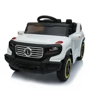6V Ride on Cars, Kids Ride on Toys with Parent Remote & Manual Modes, 4-Wheeler Battery-Powered Ride On Car Toy, White Electric Ride On Toys for Boys Girls, 3 Speeds, LED Lights, MP3 Player