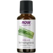 NOW Essential Oils, Lemongrass Oil, Uplifting Aromatherapy Scent, Steam Distilled, 100% Pure, Vegan, Child Resistant Cap, 1-Ounce