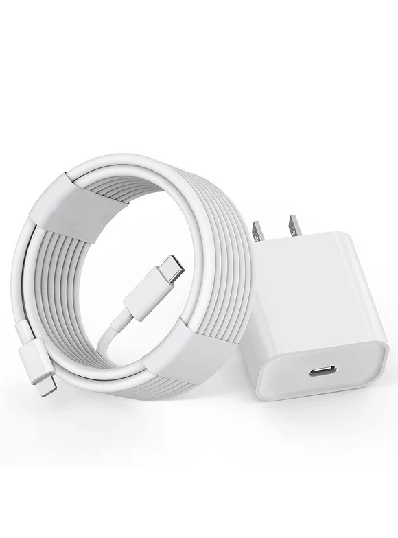 iPhone 14 13 12 Fast Charger, [Apple MFi Certified] USB C Wall Charger Fast Charging 20W PD Adapter with 6FT Type C & Lightning Cable Compatible with iPhone 14 13 12 Pro Max Mini 11 Xs XR 8