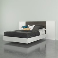 Monroe 3 Piece Full Size Bedroom Set  Bark Grey and White