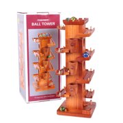 Shulemin Funny Marble Ball Run Wooden Tower Construction Track Game Educational Kids Toy Random Color