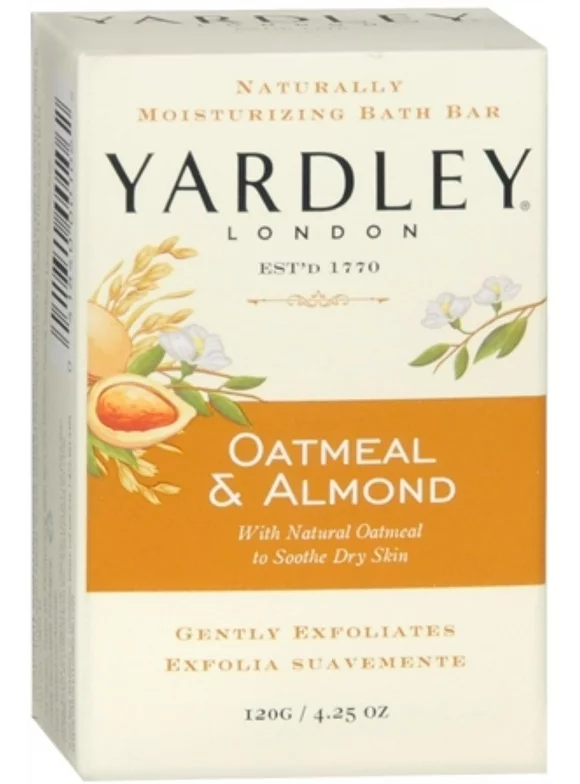 Yardley London Moisturizing Bar Oatmeal & Almond with Natural Oats 4.25 oz (Pack of 6)