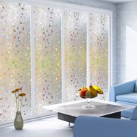 24"x47" 3D Privacy Window Films Sticker Non Adhesive Static Cling Reusable Glass Film for Home OFFICE, Reusable Film
