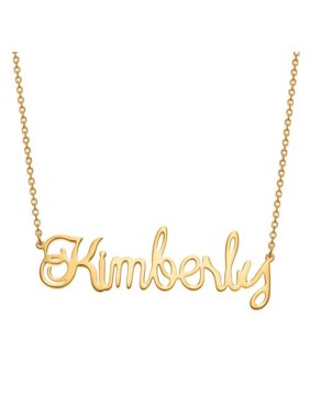 Personalized Women's Gold Over Sterling Script Name Necklace
