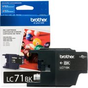 Brother Genuine Standard Yield Black Ink Cartridge, LC71BK, Up to 300 Pages