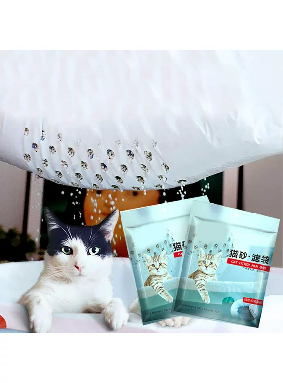 Visland 7Pcs/Pack Cat Litter Liners,Jumbo Drawstring Durable Pet Cat Pan Liners Extra-Thick Kitty Litter Box Bag