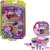 Polly Pocket Jumpin Style Pony Compact with Horse Show Theme, Micro Polly Doll & Friend, 2 Horse Figures (1 with Saddle & Tail Hair), Fun Features & Surprise Reveals, Great Gift for Ages 4 & Up