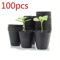BIG SAVE! 100 Pieces Nursery Pots Plastic Seedlings Planter Round Seed Starting Pot Flower Plant Transplanted Nutrition Container, Home Garden Decor for Transplanting, Succulents, Cuttings, Seedlings