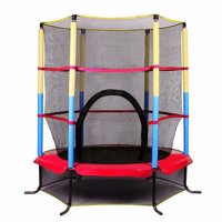 VIK 55" Kids Trampoline, Round Trampoline with Safety Enclosure Net for Kids Adults Family Indoor Outdoor