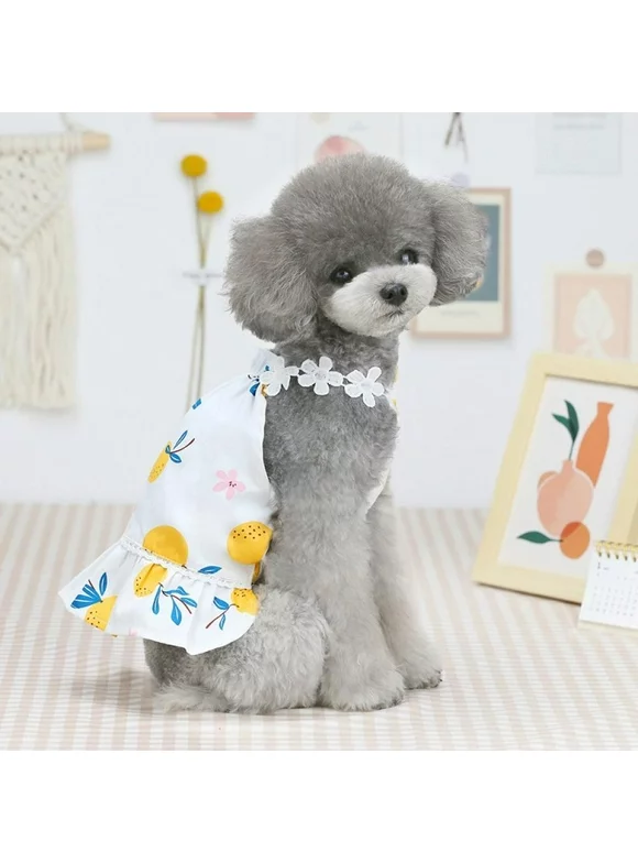 Pet Dog Dress Clothes Summer Beach Clothe Vest Pet Clothing Floral T-Shirt Hawaiian For Small Cat Dog Chihuahua Poodle Teddy Chihuahua