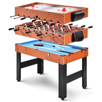 Costway 3-In-1 48'' Multi Game Table w/Billiards Soccer and Side Hockey for Party and Family Night