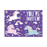 Unicorn Party Invitations, 8ct