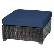 TK Classics Belle Wicker Outdoor Ottoman with 2 Cushion Covers