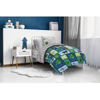 Minecraft Green/Blue Collage Kids Bed-in-a-Bag Bedding Set w/ Reversible Comforter