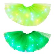 Toddler Girls Dresses Kids Girls Baby Tutu Skirt Fancy Costume LED Light Up Pettiskirt Ballet 2PCS