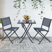 Goplus 3-Piece Bistro Set Garden Backyard Table Chairs Outdoor Patio Furniture Folding