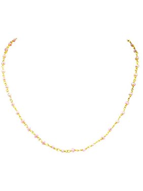 Spyglass Designs 14k Gold Filled Freshwater Cultured Pearl Necklace Pink Small Pearls Goldtone Chain (3.0-3.5mm), 18"