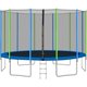 image 0 of Kiapeise Trampoline with Safety Enclosure Net, Ladder, Wind Stakes Tool