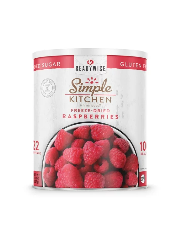 ReadyWise Simple Kitchen Freeze-Dried Raspberries - 22 Serving #10 Can