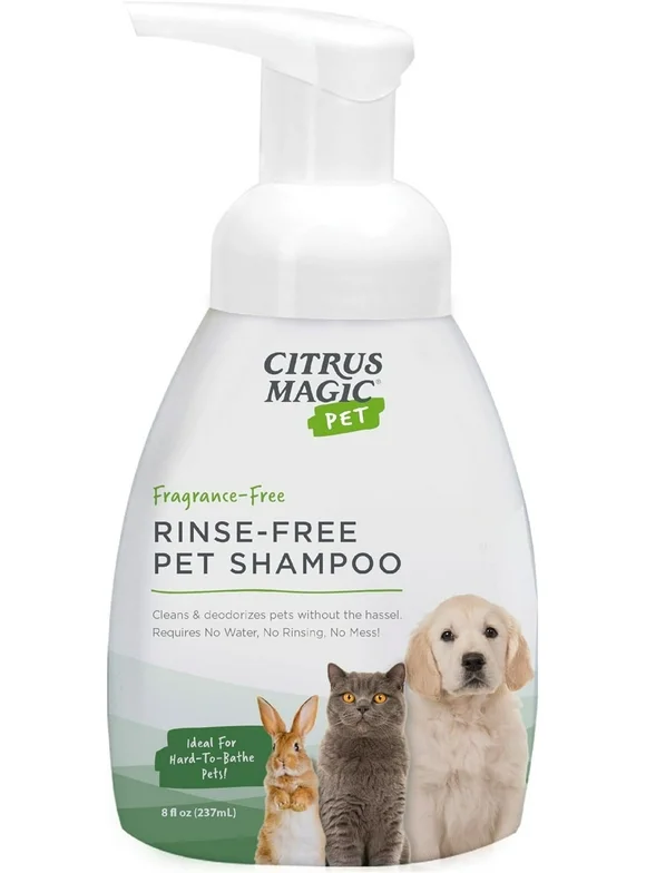 Citrus Magic Pet Rinse-Free Pet Shampoo for All Animal Type, 8-Fluid Ounce