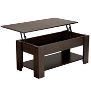 SmileMart Modern Wood Lift Top Coffee Table with Hidden Compartment and Lower Shelf, Espresso