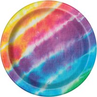 Rainbow Tie Dye Paper Party Plates, 9in, 8ct