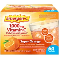 Emergen-C Immune Plus Vitamin C Supplement Powder, Super Orange, 60 Ct